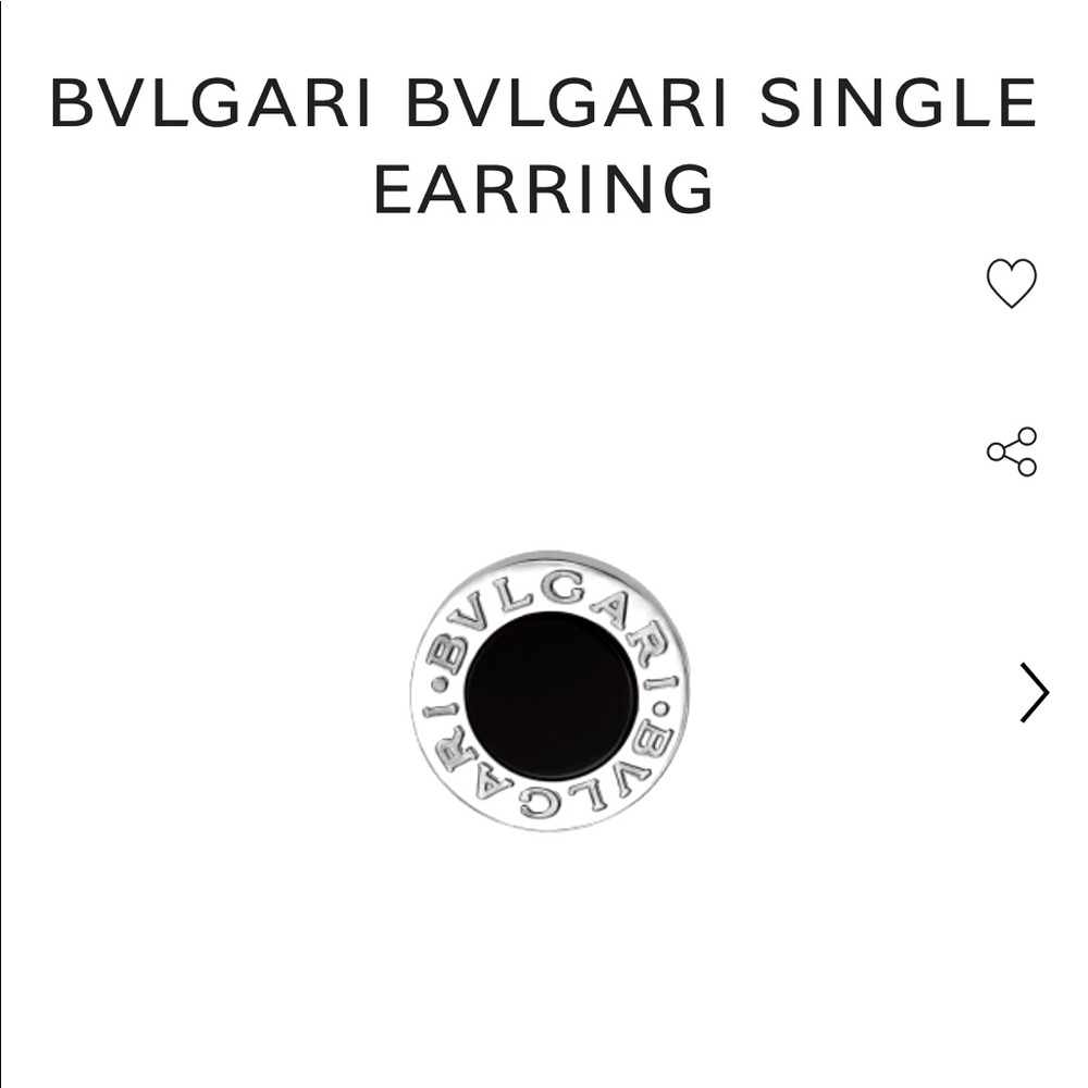 BVLGARI EARRING 18kt white gold w/onyx